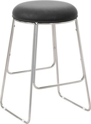 Southlake Backless Metal Counter Height Stool Chrome/Black Vinyl