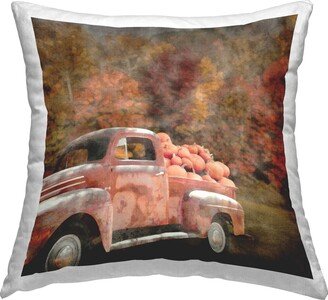 Stupell Autumn Pickup with Pumpkins Printed Throw Pillow by LSR Design Studio