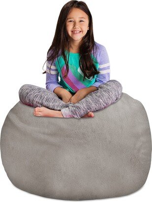 Posh Creations Stuffable Kids Stuffed Animal Storage Bean Bag Chair Cover - Childrens Toy Organizer-AA