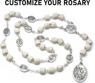 Saint Michael Stone Rosary, Catholic Handmade Gift, Beads, Rosary Decade, Gift