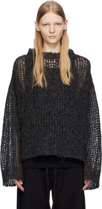 AIREI Black Crewneck Sweater