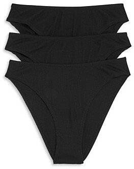 Linds Ribbed High-Cut Thongs, Set of 3