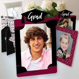 Big Dot Of Happiness Maroon Grad Best is Yet to Come Party 4x6 Display Paper Photo Frames 12 Ct