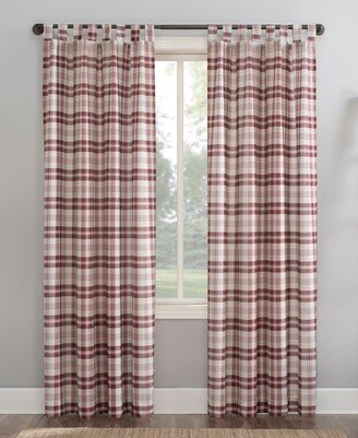 No. 918 Blair Farmhouse Plaid 52 x 84 Semi-Sheer Curtain Panel