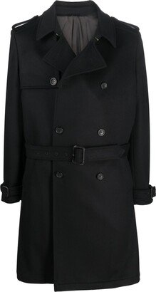 ERALDO Belted-Waist Virgin-Wool Trench Coat