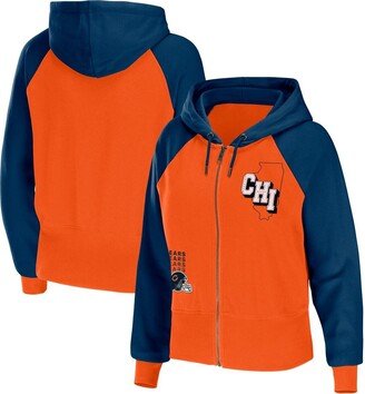 Women's Wear by Erin Andrews Orange Chicago Bears Colorblock Full-Zip Hoodie