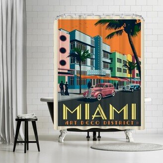 71 x 74 Shower Curtain, USA Miami Art Deco District by Anderson Design Group