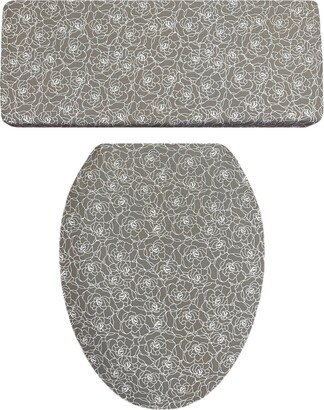 Dark Gray Camellia Toilet Seat Lid & Tank Cover Set - Audrey Belisle