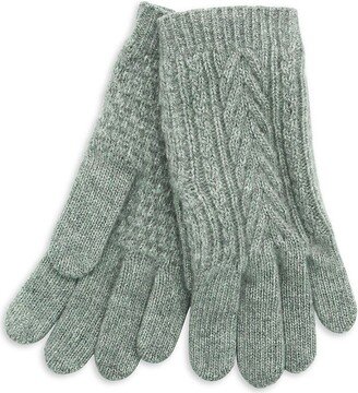 Popcorn & Cable Knit Cashmere Tech Gloves