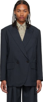 Navy Double-Breasted Blazer-AA