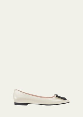 Gommettine Buckle Ballerina Flats