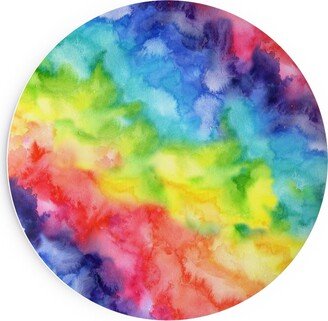 Salad Plates: Rainbow Watercolor Wash Salad Plate, Multicolor