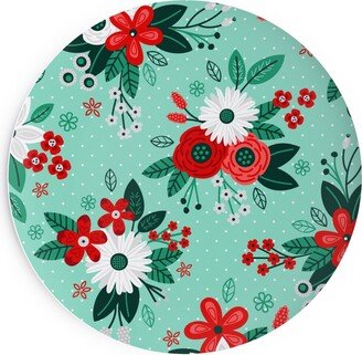 Salad Plates: Holiday Floral Bouquet Salad Plate, Green