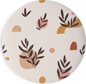 Salad Plates: Abstraction And Tropical Leaves - Light Salad Plate, Beige