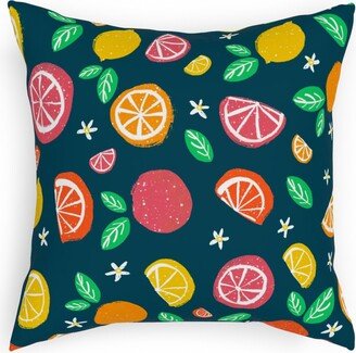 Pillows: Citrus - Multi Color Pillow, Woven, White, 18X18, Double Sided, Multicolor