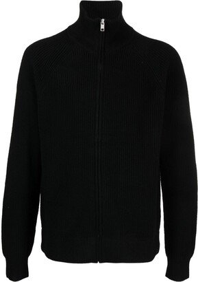 MARANT Logo-Patch Ribbed-Knit Cardigan