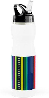 Photo Water Bottles: Mexican Serape - Multi Stainless Steel Water Bottle With Straw, 25Oz, With Straw, Multicolor
