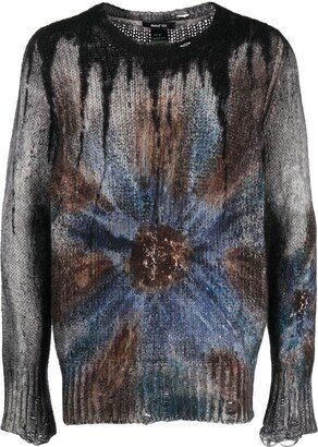 Tie-Dye Print Cashmere-Blend Jumper