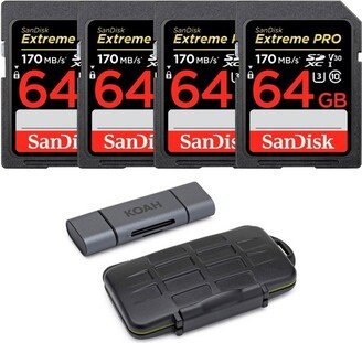 SanDisk 64GB Extreme PRO HS-I SDXC Memory Card with Case and Reader Bundle