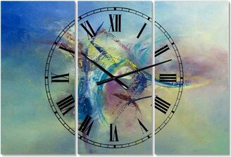 Designart Focused Intention Large Modern 3 Panels Wall Clock - 23 x 23 x 1