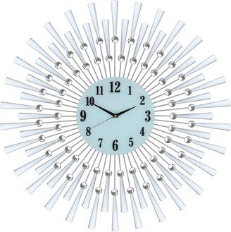 Three Star Sunburst Wall Clock