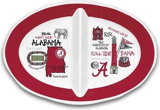 Magnolia Lane Alabama Crimson Tide Two-Section Melamine Platter - White, Red