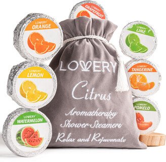 Lovery Essential Oil Shower Steamer Vaporizing Shower Tablets - 7 Shower Bombs - Citrus Flavors