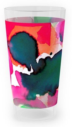 Outdoor Pint Glasses: Abstract Flora Watercolor - Multi Outdoor Pint Glass, Multicolor