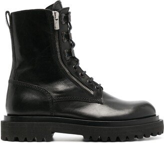 Ultimatt lace-up leather boots