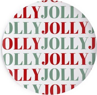 Salad Plates: Jolly Print - Red And Green Salad Plate, Red