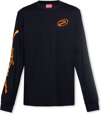 Logo-Printed Long-Sleeved Crewneck T-Shirt