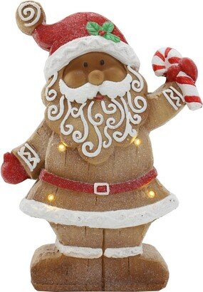 Northlight LED Lighted Gingerbread Swirled Bearded Santa Christmas Figurine