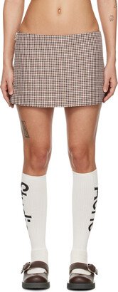 Brown & White Gingham Miniskirt