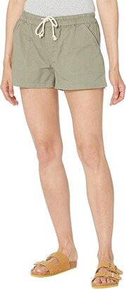 Woven Drawstring Shorts (Mink Grey) Women's Casual Pants