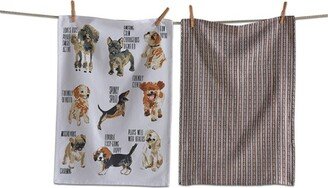 tagltd Friendly Dogs Flour Sack Dishtowel Set Of 2