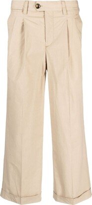 PT Torino Cropped Cotton-Stretch Trousers