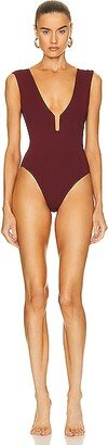 Une Sophisticated One Piece Swimsuit in Burgundy