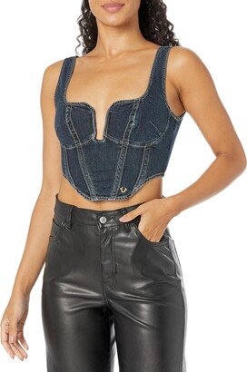 Women's Cut Out Denim Corset-AA