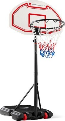 Best Choice Products Kids Height-Adjustable Basketball Hoop, Portable Backboard System w/ 2 Wheels - White