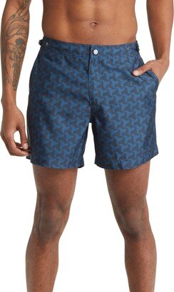 PRINCE & BOND Elvio Print Hybrid Swim Trunks