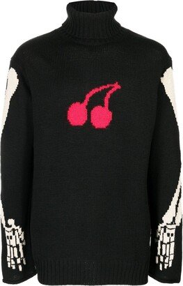 Intarsia-Knit Roll-Neck Jumper-AC