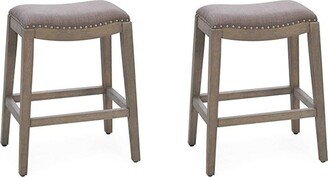 Carbon Loft Batson Modern French Style Counter Stool Grey Velvet