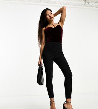 Petite high waist pants skinny fit in black