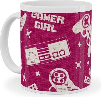 Mugs: Gamer Life Ceramic Mug, White, 11Oz, Pink