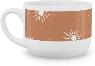 Mugs: Seventies Retro Style Sunshine Latte Mug, White, 25Oz, Orange