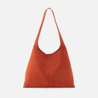 Joni Large Shoulder Bag in Bonded Suede - Cognac