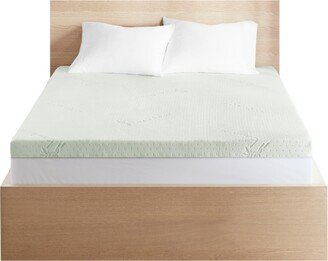 Clean Spaces 3 Green Tea Foam with Removable Cooling Cover Mattress Topper, Queen