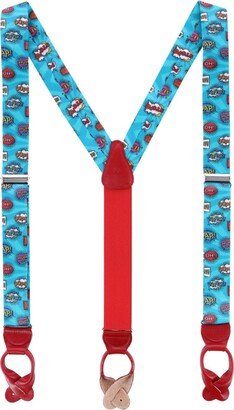 Thought Bubbles Silk Button End Suspenders