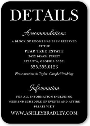 Enclosure Cards: Glistening Glamour Wedding Enclosure Card, Black, Signature Smooth Cardstock, Rounded