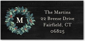 Address Labels: Wreath Collage Address Label, Black, Address Label, Matte